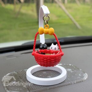 Creative Kittens in Basket Cartoon Stand Car Decor