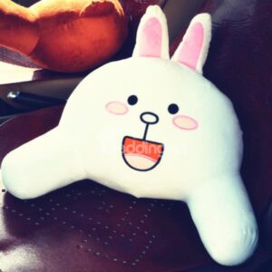 Cute and Super Comfortable Happy Bunny Lumbar Car Pillow