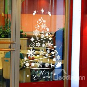 Christmas Decoration Snowflake Tree Window Glass Removable Wall Sticker