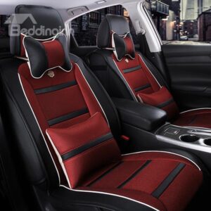 Fashionable Dual Colored Strape Leather Material Car Seat Cover