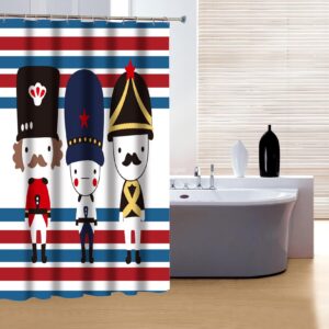 Creative Concise Three Lovely Soldiers Print 3D Shower Curtain