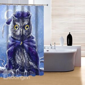 Creative Design Super Cool Night Owl 3D Shower Curtain