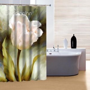 High Class Graceful Pink Flower 3D Shower Curtain
