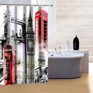 Fashion Modern Classic Big Ben Print 3D Shower Curtain