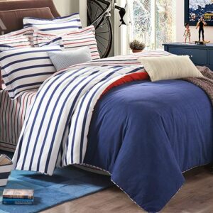 Bright Concise Stripes Design Cotton 4-Piece Duvet Cover Sets