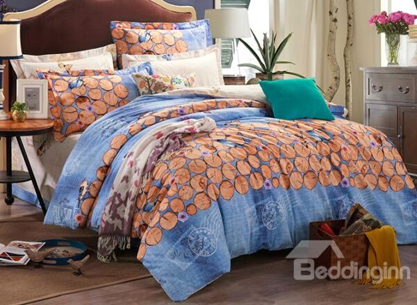Birds on the Stump Printing Cotton 4-Piece Duvet Cover Sets