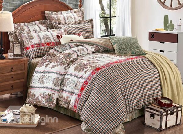 Refreshing Exquisite Jacquard Design Cotton 4-Piece Duvet Cover Sets