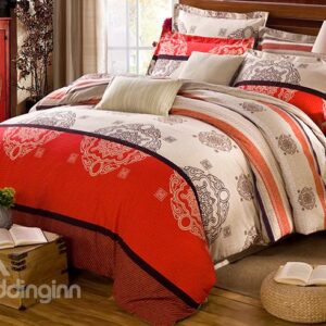 European Concise Style 100% Cotton 4-Piece Duvet Cover Set