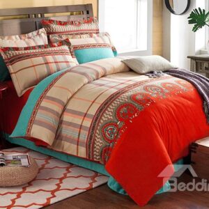 American Style Exquisite Jacquard Design Cotton 4-Piece Duvet Cover Sets