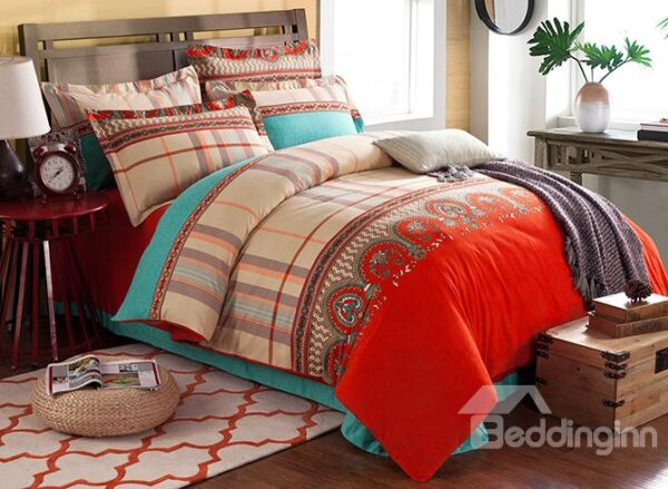 American Style Exquisite Jacquard Design Cotton 4-Piece Duvet Cover Sets