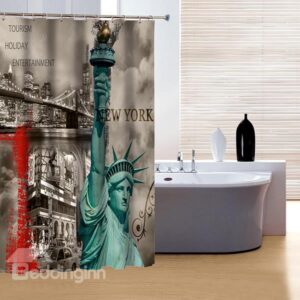 Classic Noble the Statue of Liberty Print 3D Shower Curtain