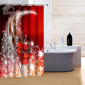 Sparking Christmas Santa Festive Red 3D Shower Curtain