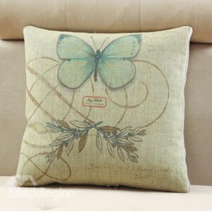 Comfortable Quillow Butterfly Patterned Linen Blanket Car Pillow