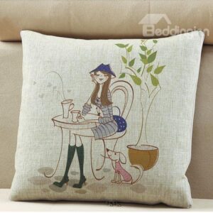 Comfortable Quillow Afternoon Tea Linen Blanket Car Pillow