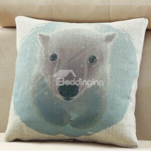 Comfortable Quillow Polar Bear Patterned Linen Blanket Car Pillow