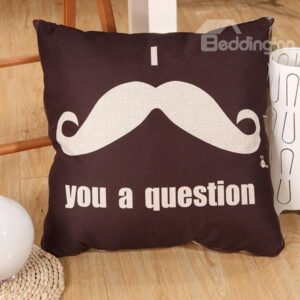 Comfortable Quillow Mustache Patterned Linen Blanket Car Pillow