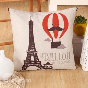 Comfortable Quillow Balloon Patterned Linen Blanket Car Pillow