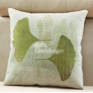 Convertable Quillow Ginkgo Leaf Patterned Linen Blanket Car Pillow