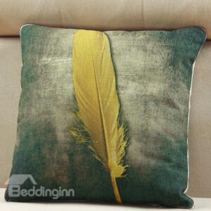 Convertable Quillow Feather Patterned Linen Blanket Car Pillow