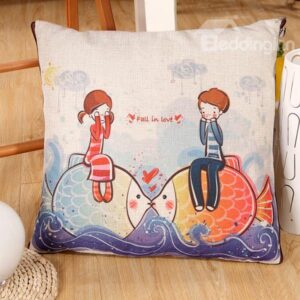 Convertable Quillow Fall in Love Patterned Linen Blanket Car Pillow