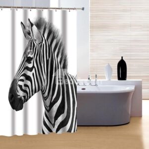 Pretty Concise Zebra Print 3D Shower Curtain