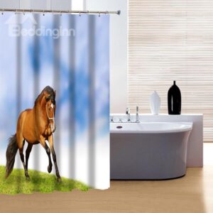 Peaceful Nature Horse Galloping Print 3D Shower Curtain