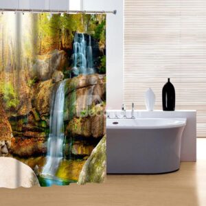 Attractive Natural Scenery Waterfall Print 3D Shower Curtain