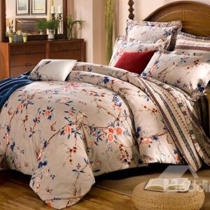 Birds on The Tree Printing Cotton 4-Piece Duvet Cover Sets