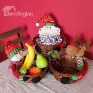 Creative Christmas Theme Candy and Fruit Baskets 1-Set Desktop Decoration