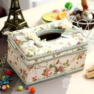 European Style Pastoral Green Lace Tissue Box Desktop Decoration