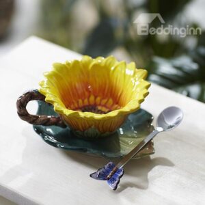 Gorgeous Sunflower Design Ceramic Coffee Cup