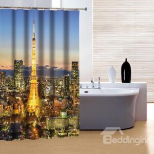 Wonderful Fancy Modern Urban Night View 3D Shower Curtain
