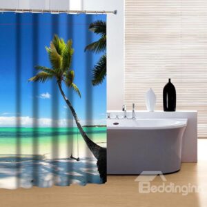 Cozy Peaceful Beach View 3D Shower Curtain