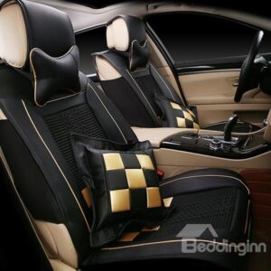 Sporty and Fashionable Plaid Patterned Ice Silk Car Seat Cover