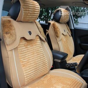Warm and Comfortable Short Plush Single Colored Car Seat Cover