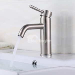 Stainless Steel One-Hole One-Handle Bathroom Sink Faucets