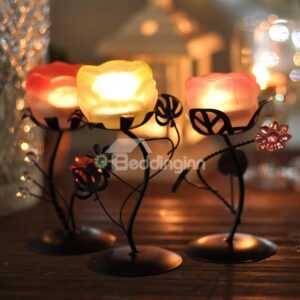 Gorgeous European Style Rose Design Iron 1-Piece Candle Holder