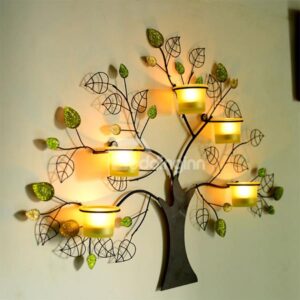 Unique Tree Design 5-Head Wall Candle Holder