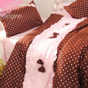 Lovely Polka Dots and Bowknot Princess Style Kids Duvet Cover Set