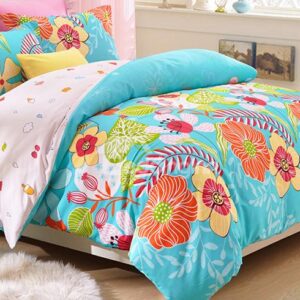 Summer Flowers Blossom Print Kids Duvet Cover Set