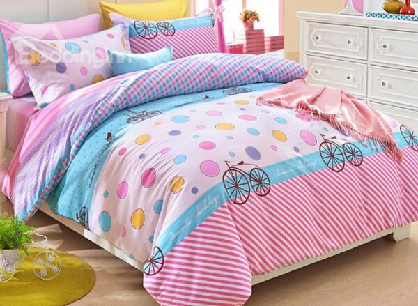 Lovely Colorful Polka Dots Pattern Kids Duvet Cover Set