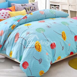 Fresh Summer Flowers Pattern Kids Duvet Cover Set