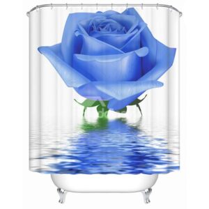 Graceful Tranquil Blue Rose 3D Shower Curtain