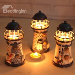 Creative Mediterranean Style Lighthouse Design Candle Holder