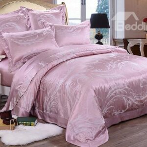 Top Class Phoenix Tail Printing Mulberry Silk 4-Piece Duvet Cover Sets