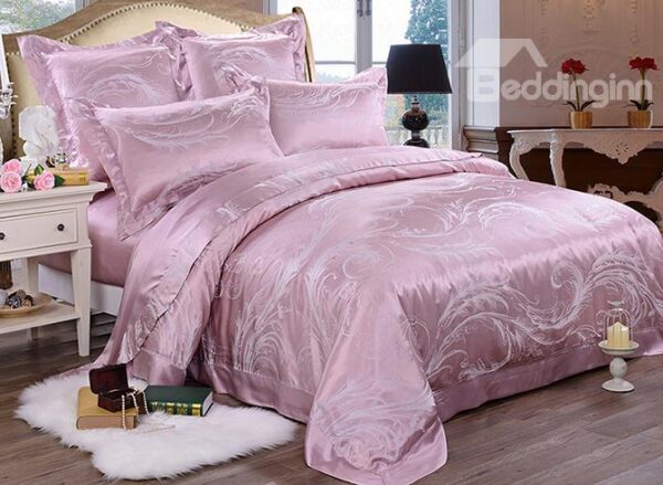 Top Class Phoenix Tail Printing Mulberry Silk 4-Piece Duvet Cover Sets