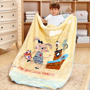 Cruise Holidays Ship and Rabbit Print Baby Blanket
