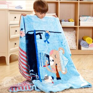 Little Sailor Cute Bear on the Boat Print Baby Blanket
