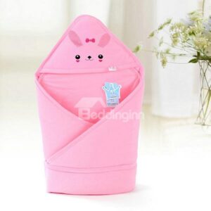Thickened Pink Baby Rabbit Print Blanket