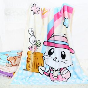 Super Cute Rainbow and Cat Print Baby Blanket